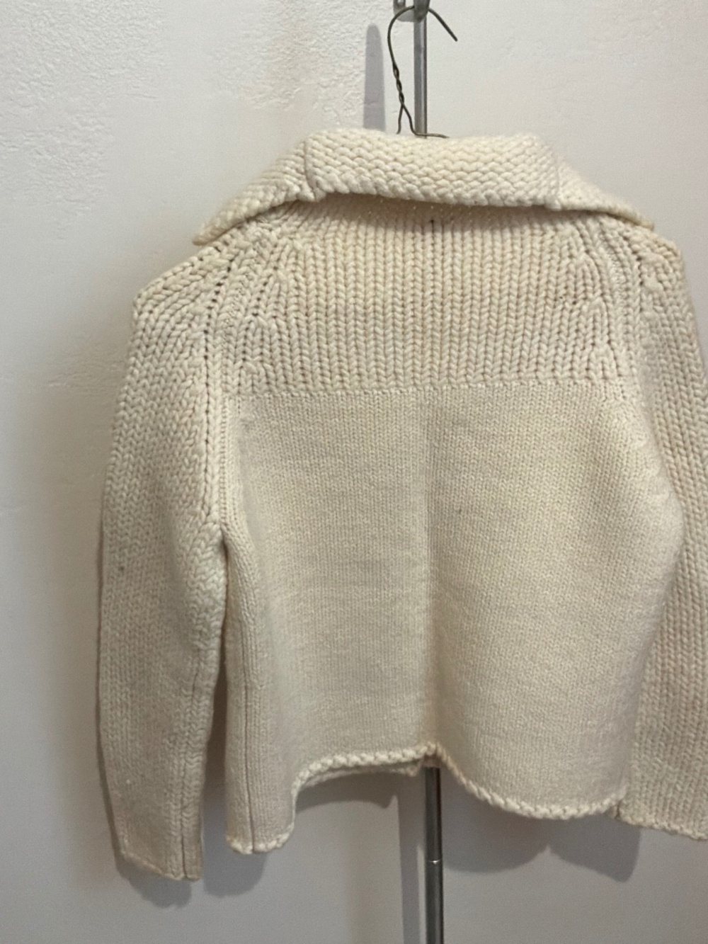 Crème color wool blend cardigan sweater
